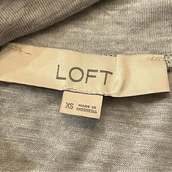 NEW Loft Medium Heather Grey Melange Turtleneck Swing Tee Size XS - Picture 6 of 8